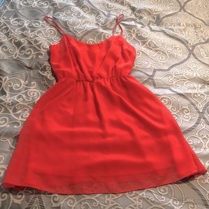 Bright coral short dress